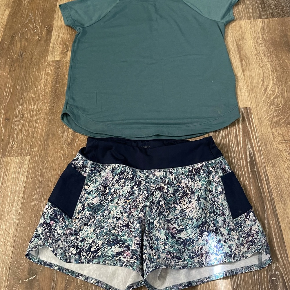 Athleta shirt and shorts